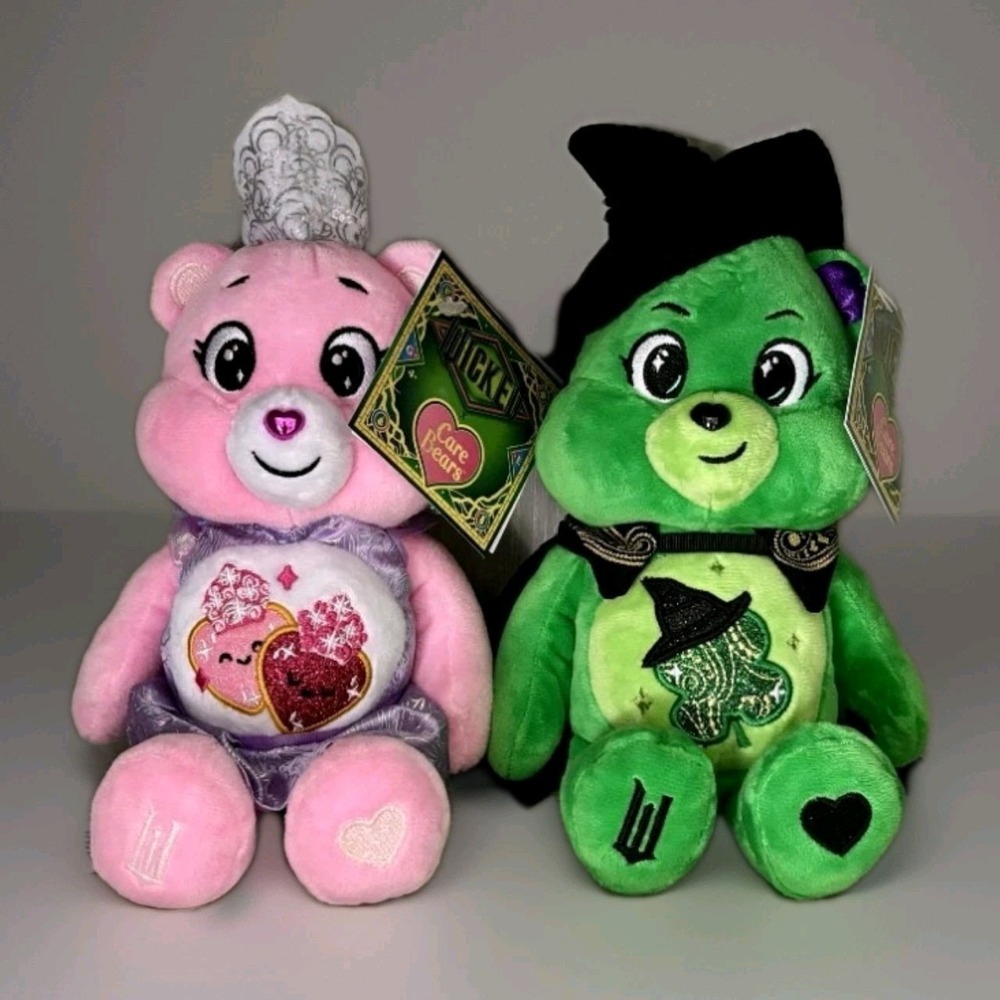 Care Bears X Wicked Fun Size 9" Plush Toy Set of 2 Elphaba & Glinda‎ NEW